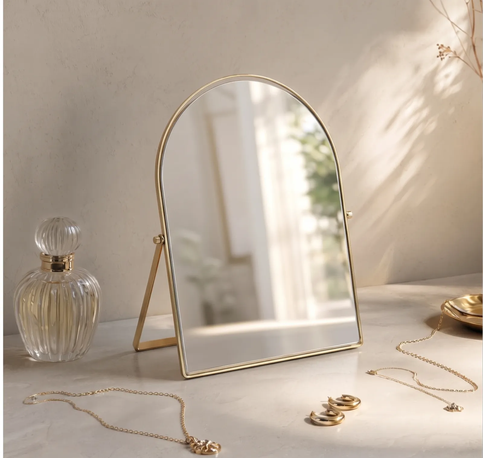 adjustable tabletop vanity mirror